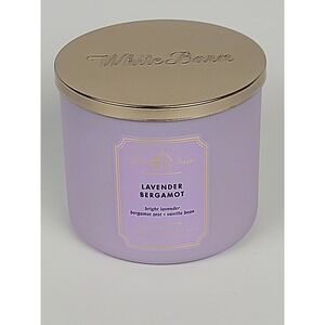 Bath & Body Works White Barn Lavender Bergamot 3 Wick Candle 14.5 oz New